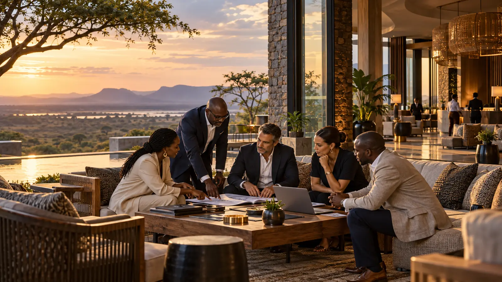African and international hospitality leaders reviewing hotel operations, guest experience and service performance.